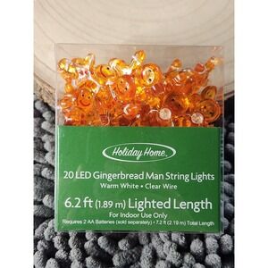 Holiday Home LED Miniature Gingerbread Man Lights Indoor Use Only 6.2ft~NEW~RARE